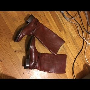 FRYE Riding Boots Leather Burgundy